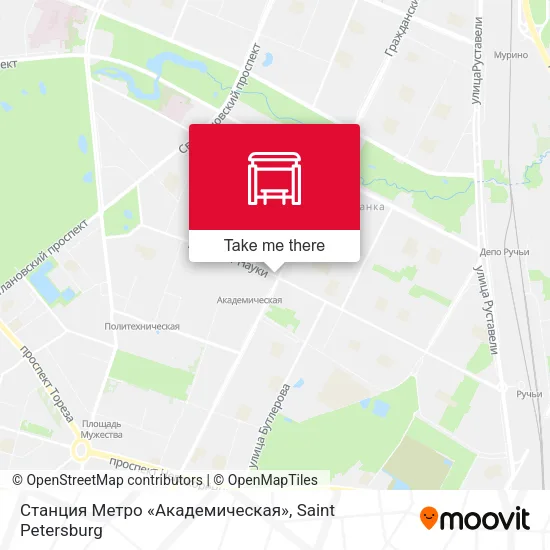Станция Метро «Академическая» map