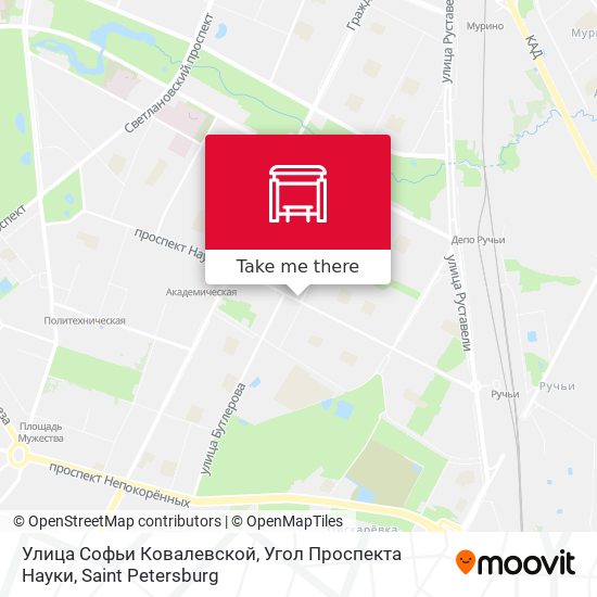 Улица Софьи Ковалевской, Угол Проспекта Науки map