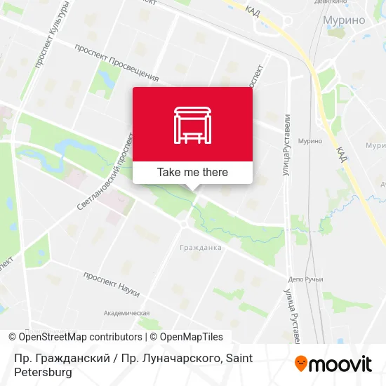 Пр. Гражданский / Пр. Луначарского map