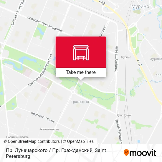 Пр. Луначарского / Пр. Гражданский map