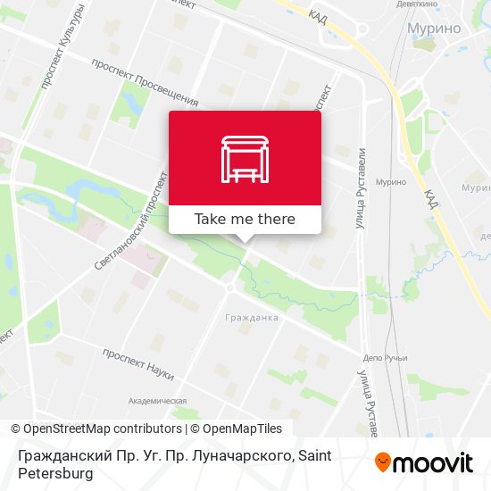 Гражданский Пр. Уг. Пр. Луначарского map