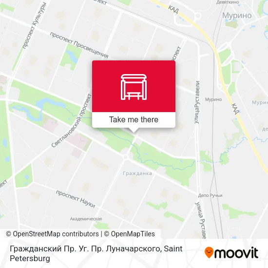 Гражданский Пр. Уг. Пр. Луначарского map