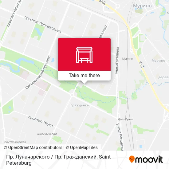 Пр. Луначарского / Пр. Гражданский map