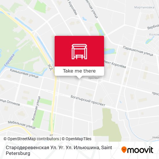 Стародеревенская Ул. Уг. Ул. Ильюшина map