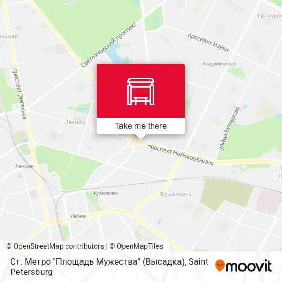 Ст. Метро "Площадь Мужества" (Высадка) map