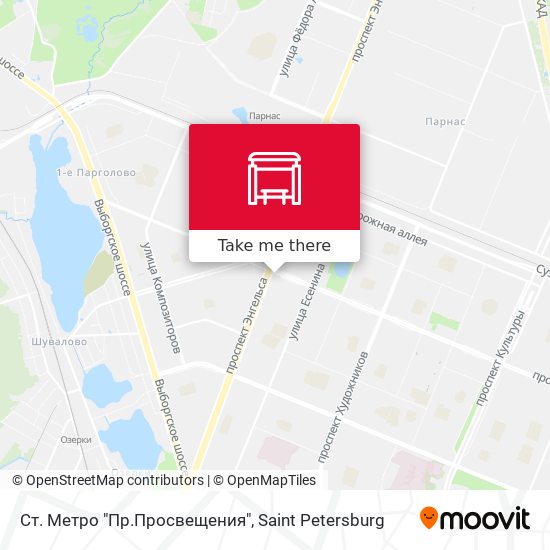 Ст. Метро "Пр.Просвещения" map