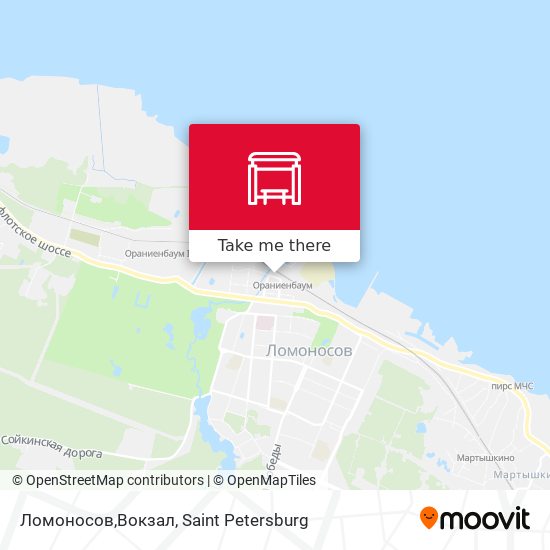 Ломоносов,Вокзал map