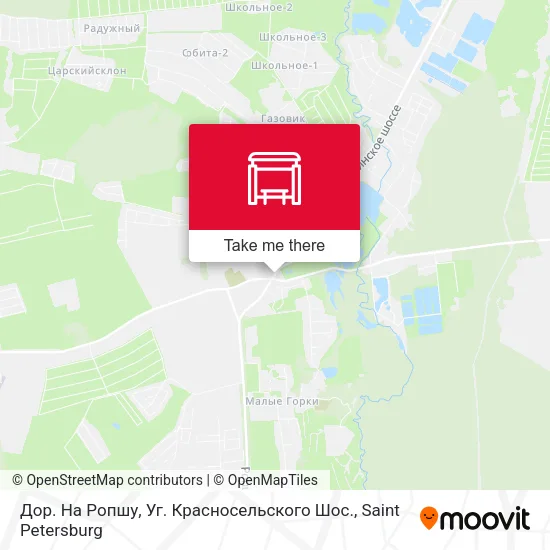 Дор. На Ропшу, Уг. Красносельского Шос. map