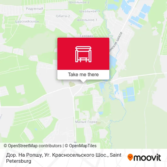 Дор. На Ропшу, Уг. Красносельского Шос. map