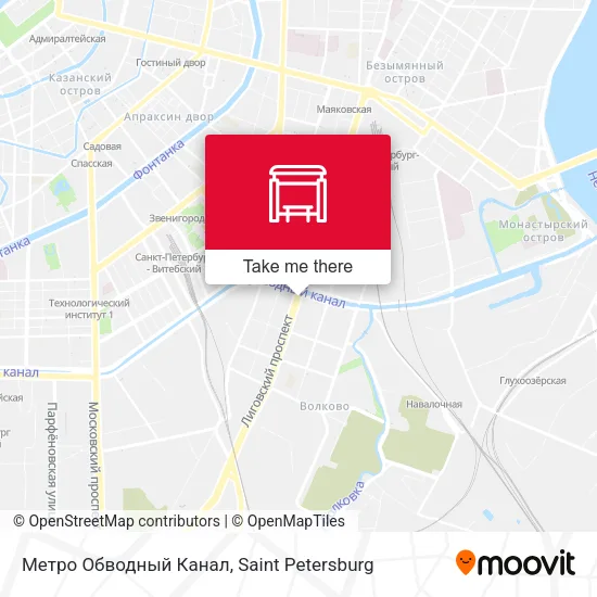 Метро Обводный Канал map