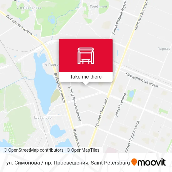ул. Симонова / пр. Просвещения map