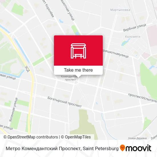 Метро Комендантский Проспект map
