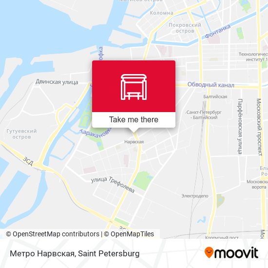 Метро Нарвская map