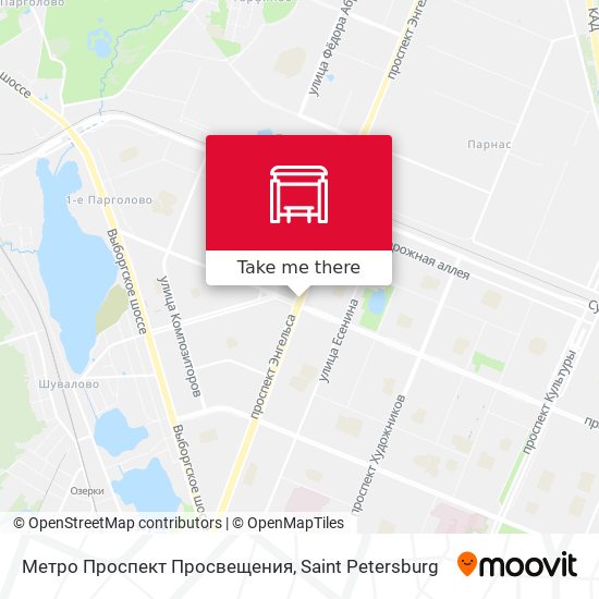 Метро Проспект Просвещения map