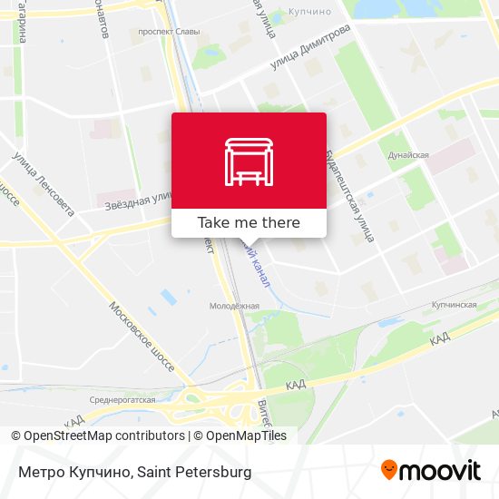 Метро Купчино map