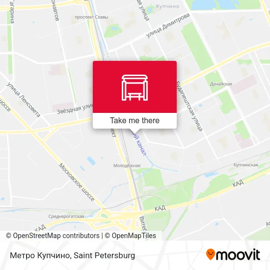 Метро Купчино map