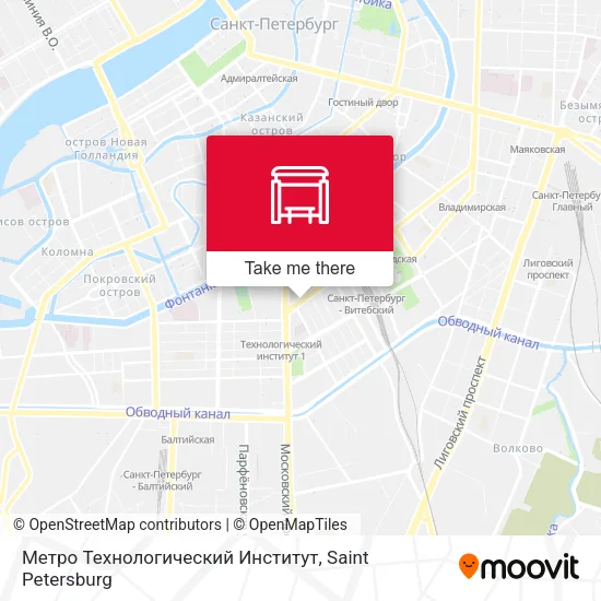 Метро Технологический Институт map