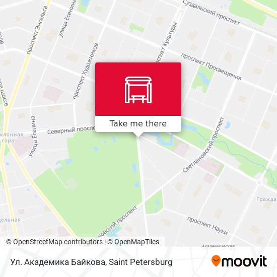 Ул. Академика Байкова map