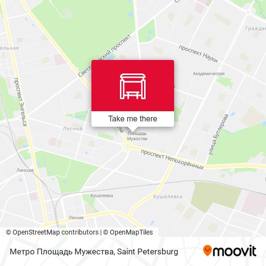 Метро Площадь Мужества map