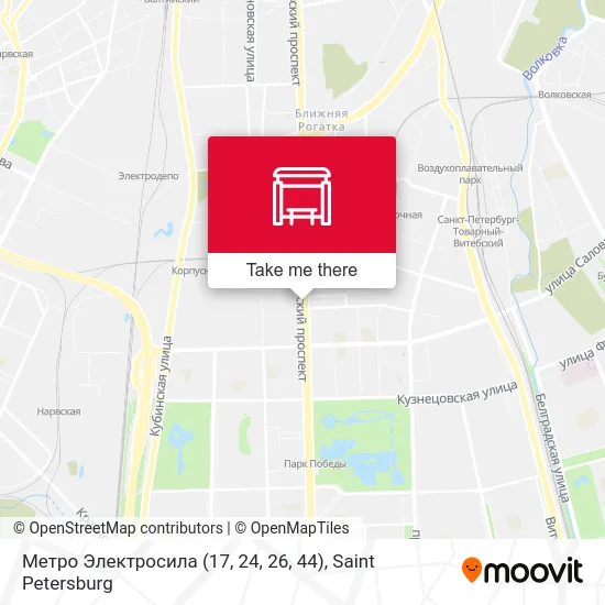 Метро Электросила (17, 24, 26, 44) map
