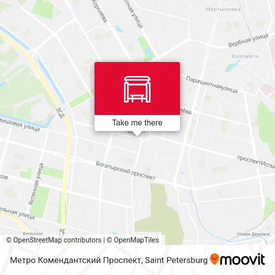 Метро Комендантский Проспект map