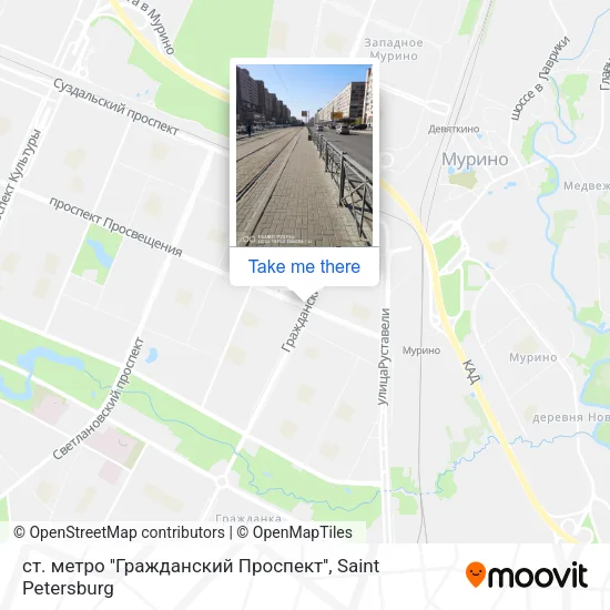 ст. метро ''Гражданский Проспект'' map