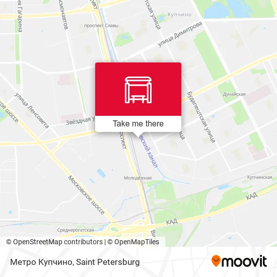 Метро Купчино map