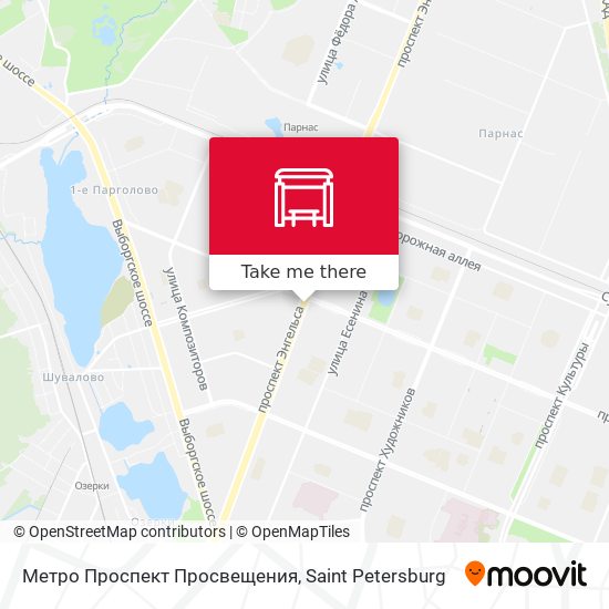 Метро Проспект Просвещения map