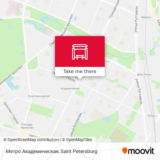 Метро Академическая map