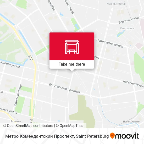 Метро Комендантский Проспект map