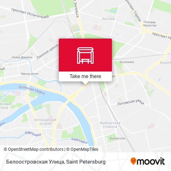 Белоостровская Улица map