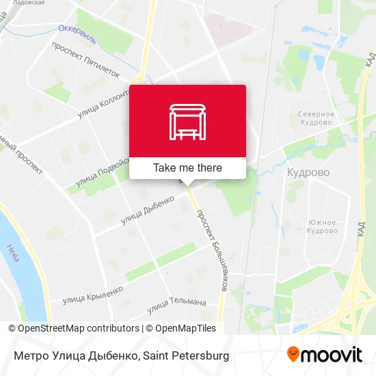 Метро Улица Дыбенко map