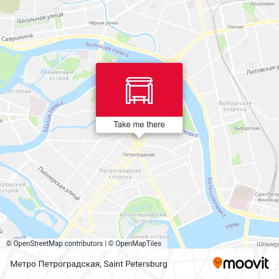 Метро Петроградская map