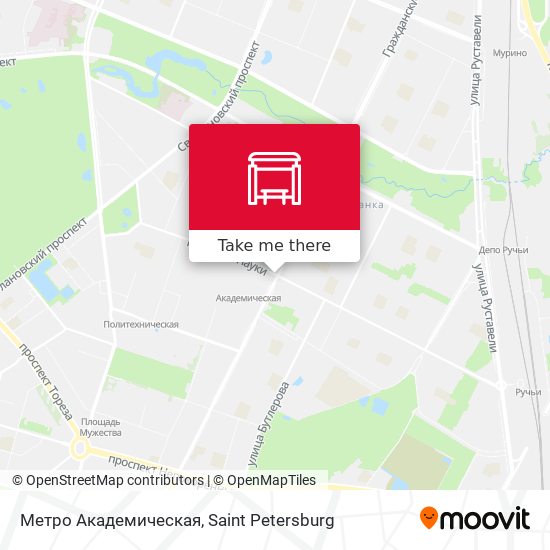 Метро Академическая map