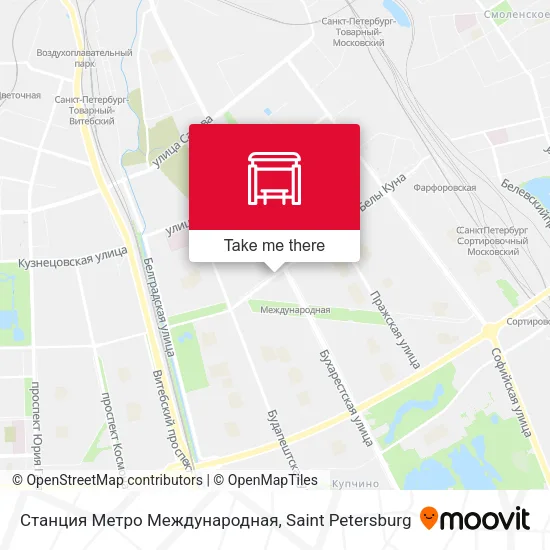Станция Метро Международная map