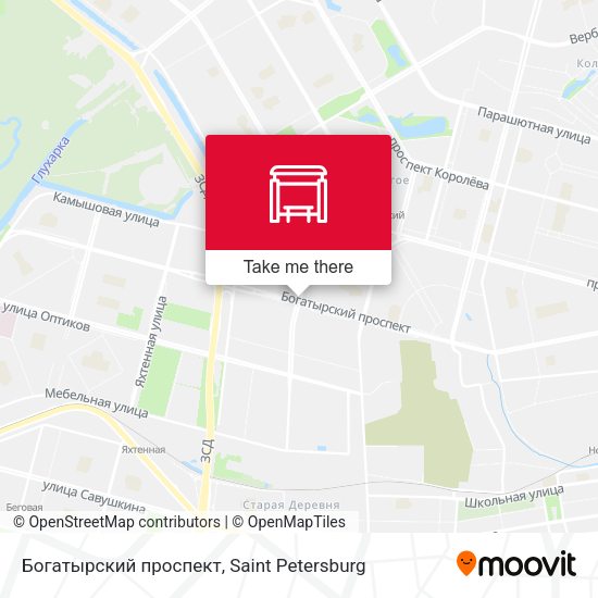 Богатырский проспект map
