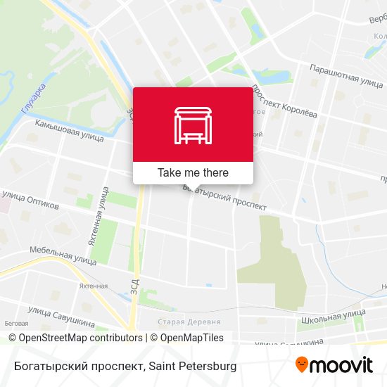 Богатырский проспект map