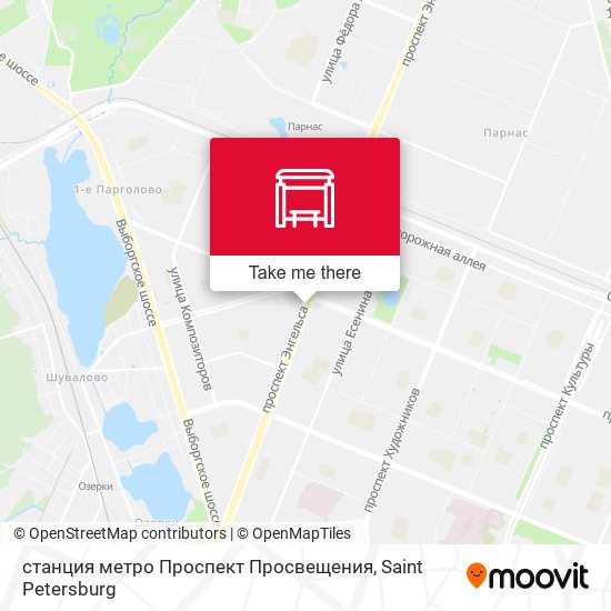 станция метро Проспект Просвещения map
