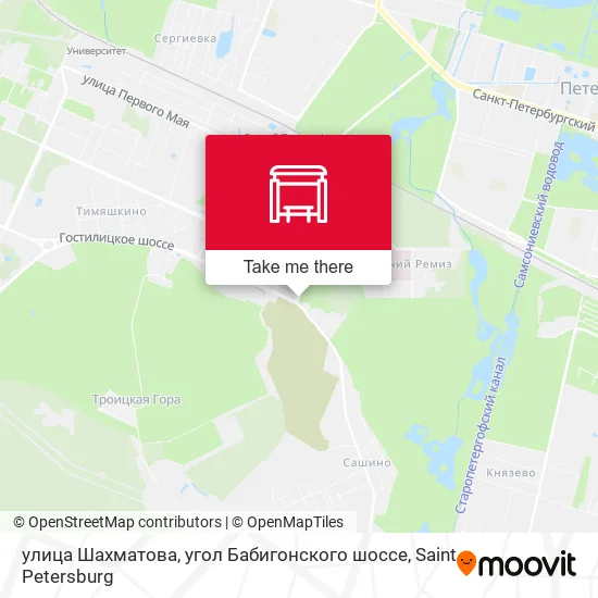 улица Шахматова, угол Бабигонского шоссе map