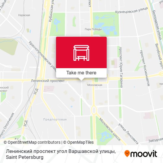 Ленинский проспект угол Варшавской улицы map