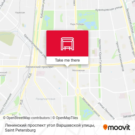 Ленинский проспект угол Варшавской улицы map