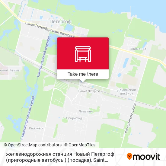 железнодорожная станция Новый Петергоф (пригородные автобусы) (посадка) map