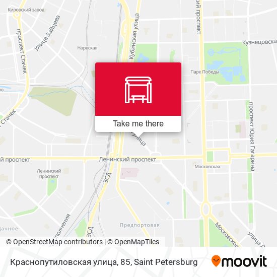 Краснопутиловская улица, 85 map
