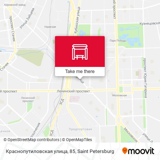 Краснопутиловская улица, 85 map