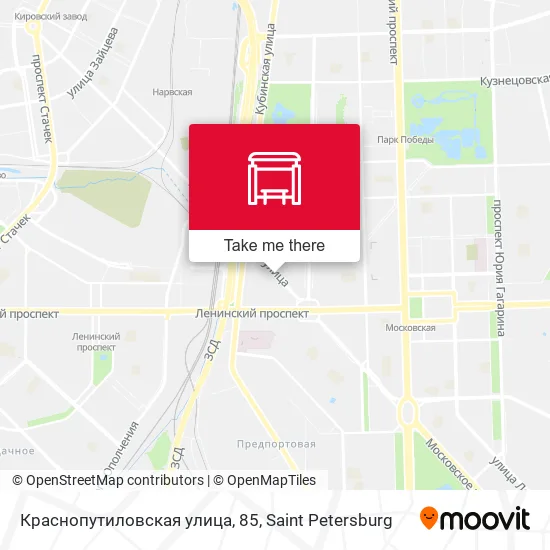 Краснопутиловская улица, 85 map