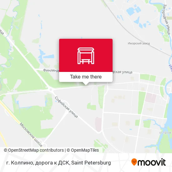 г. Колпино, дорога к ДСК map