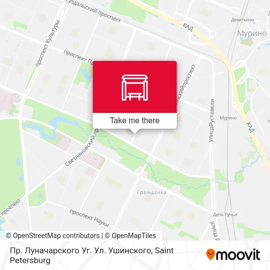 Пр. Луначарского Уг. Ул. Ушинского map
