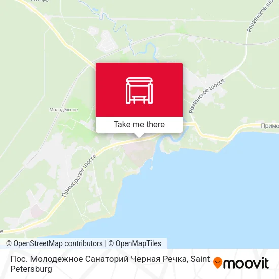 Пос. Молодежное Санаторий Черная Речка map