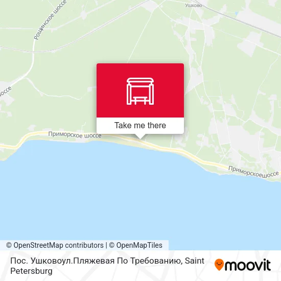 Пос. Ушковоул.Пляжевая  По Требованию map