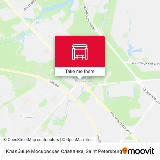 Кладбище Московская Славянка map